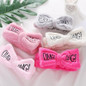 New Letter"OMG" Coral Fleece Soft Bow Headbands Cute Hair Holder