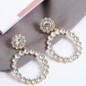 Trendy Crystal Round Drop Earrings Fashion Women Jewelry