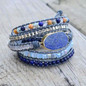 Natural Stones Lapis Boho 5 Strands Wrap Bracelets