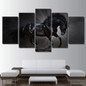 HD Printed canvas art running black horse painting steed poster Home Decor wall pictures for living room Artsailing