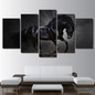 HD Printed canvas art running black horse painting steed poster Home Decor wall pictures for living room Artsailing