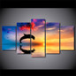 HD Printed Ocean sunset dolphin picture Painting wall art room decor print poster picture canvas Free shipping/ny-752