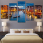 HD Printed 5 piece canvas art paintings Venice water city boat light room decor canvas wall art posters and prints ny-6206