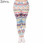 Large Size Women Leggings Aztec Morski Printing Stretch High Waist Plus Size Trousers Pants