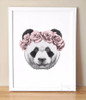 Panda Drawing with Rose Canvas Art Print Painting Poster,  Wall Picture for Home Decoration,  Wall Decor SHU001