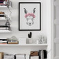 Rabbit Drawing with Rose Canvas Art Print Painting Poster,  Wall Picture for Home Decoration,  Wall Decor FA403
