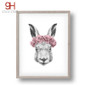 Rabbit Drawing with Rose Canvas Art Print Painting Poster,  Wall Picture for Home Decoration,  Wall Decor FA403