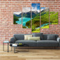 Snow Mountain Lakes, Woods 5 Panels Wall Art Canvas Paintings Wall Decorations for Artwork Giclee Wall Artwork Home Decor
