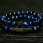 Luxury Natural Stone Tiger Eye Men Bracelet Set
