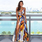 Sling Floral Long Dresses  Summer Boho V-Neck Sleeveless  Party Beach Floral Print  Maxi Dress Casual Sundress
