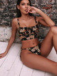 Printed bikini sexy split swimsuit