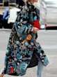 Fashion Star Print Long sleeve Coat