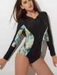 Sexy Connected Women Swimming Suit Hot Spring Surfing Diving Long Sleeve Swimming Suit