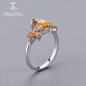 Natural gemstone Citrine Earrings Rings Jewelry set
