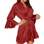 Sexy Kimono Robe Lingerie Silk Satin Sleepwear