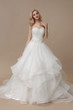 White A Line Court Train Sweetheart Sleeveless Ruffles Wedding Dress,Wedding Gowns W287