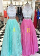 Two Piece Sleeveless A Line Prom Dresses Affordable Bridesmaid Dresses