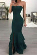Dark Green Sweetheart Mermaid Prom Dress with Split Side P903