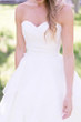 Strapless Sweetheart A Line Wedding Gowns,Floor Length Ruffles Wedding Dress OMW54