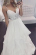 Sweetheart Spaghetti Wedding Gowns,Open Back Ruffles Beach Wedding Dress W106