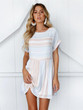Stripe Round Neck Short Sleeve Mini Dress