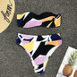 Sexy Split Bikini Geometric Print Swimsuit