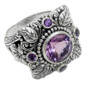 Vintage Boho Flower Purple Finger Ring Bohemian Jewelry