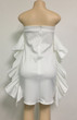 Sexy Off Shoulder Ruffle Solid Color Bodycon Mini Dress