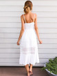 Spaghetti Strap Lace Splice Beach Maxi Dress