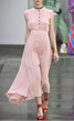 Pink Pleated Sleeveless Chiffon Dress Maxi Dress
