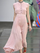 Pink Pleated Sleeveless Chiffon Dress Maxi Dress