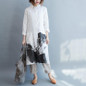 Linen Cotton Loose Long Sleeve Shirt Dress