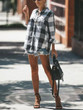 Loose Long Sleeves Plaid Button Shirt Blouse Tops