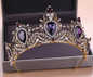 European Crown Vintage Purple Crystal Bridal Crown Bride Wedding Hair Accessories