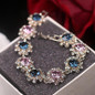 Vintage Charm Crystal Bangles Flower Bracelet Accessories Jewelry