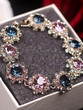 Vintage Charm Crystal Bangles Flower Bracelet Accessories Jewelry