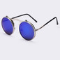 VINTAGE STEAMPUNK Sunglasses round Designer steam punk Metal OCULOS de sol women COATING SUNGLASSES