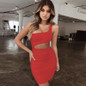 VenusFox Sexy Strapless Off Shoulder Sexy Bodycon Bandage Dress