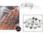 Women   7 Style Vintage Boho Geometric Flower Crystal Knuckle Midi Finger Rings for Ring Set
