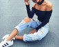 Autumn new 2017 off shoulder crop top t shirts hot sale long sleeve solid short t-shirts for women