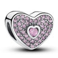 100% Authentic 925 Sterling Silver Heart Shape Charm Beads Fit pandora Charm Bracelet DIY Original