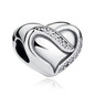 100% Authentic 925 Sterling Silver Heart Shape Charm Beads Fit pandora Charm Bracelet DIY Original