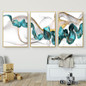 Nordic Abstract Color Spalsh Blue Golden Canvas Painting Poster And Print Unique Decor Wall Art Pictures For Living Room Bedroom