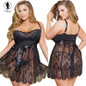 VenusFox Sexy Babydoll Lingerie Black Lace Plus Size