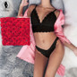 VenusFox sexy floral lace seamless bra panty set lingerie