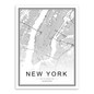 Black and White World City Map Paris London New York Poster Nordic Style Living Room Wall Art Picture Home Decor Canvas Painting