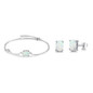 Sterling Silver Jewelry Sets Women White Oval Opal Stone Rings Stud Earrings Bracelets