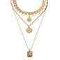 Multilayer Pearl Chain Crystal Pendant Necklace