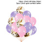 15pcs Pink Unicorn Balloon Birthday Unicorn Party Decoration Kids Latex Ballons Gold Confetti Baloons Baby Shower Party Supplies