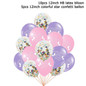15pcs Pink Unicorn Balloon Birthday Unicorn Party Decoration Kids Latex Ballons Gold Confetti Baloons Baby Shower Party Supplies